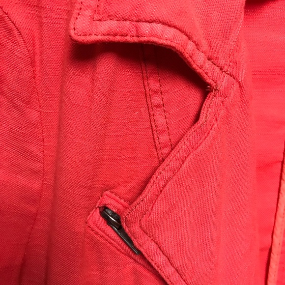 Free People Cropped Linen Jacket - Moto Style - Picture 4 of 6